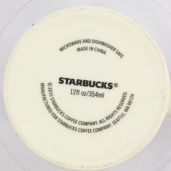 Starbucks Coffee Mug Pine Tree Forest Green & White 2015 Holiday 12 oz Mug - Picture 7 of 8